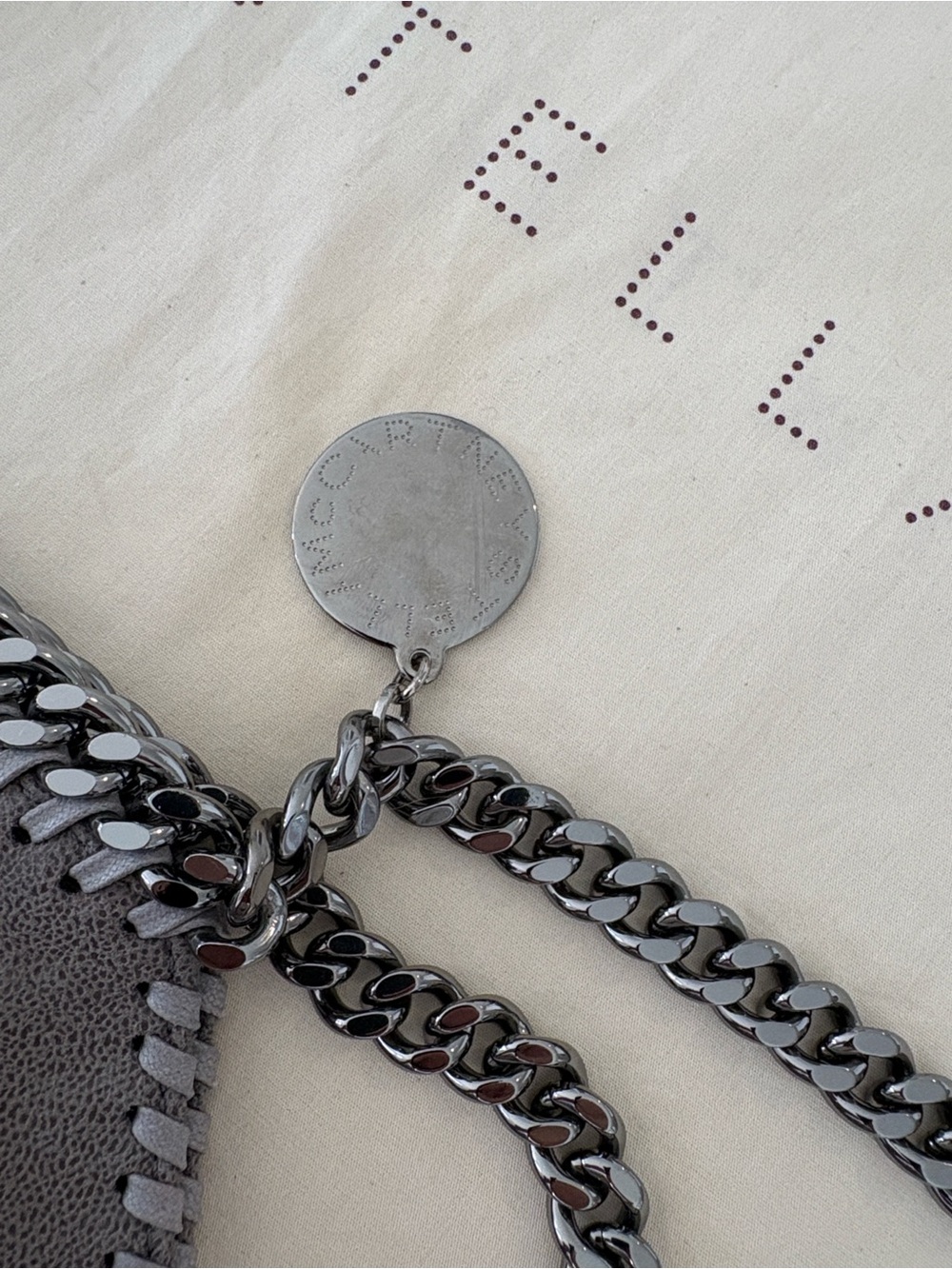 Stella McCartney Grey Chain-Trim Falabella Tote - Picture 3 of 13